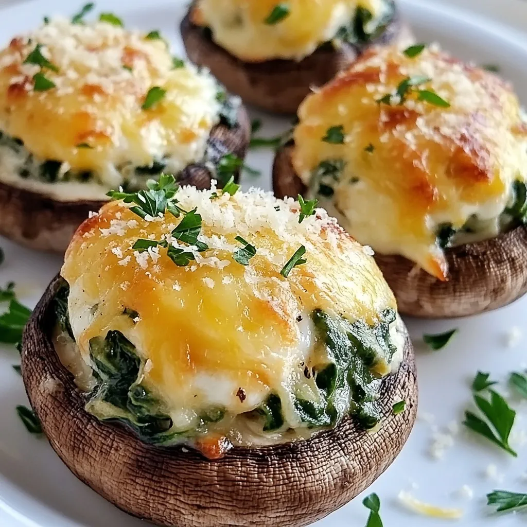 Cheesy Spinach Stuffed Mushrooms Irresistible Delight