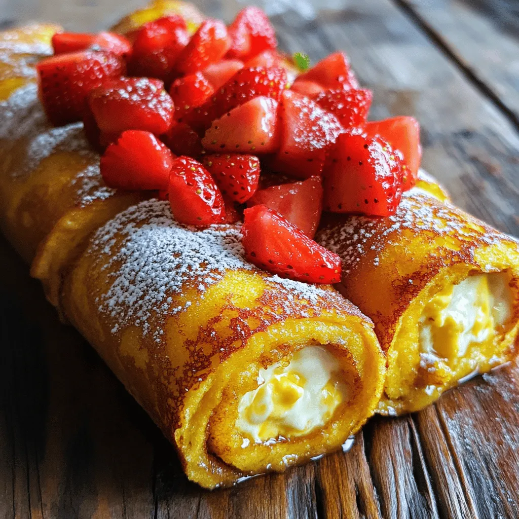 Strawberry Cheesecake French Toast Roll-Ups Delight