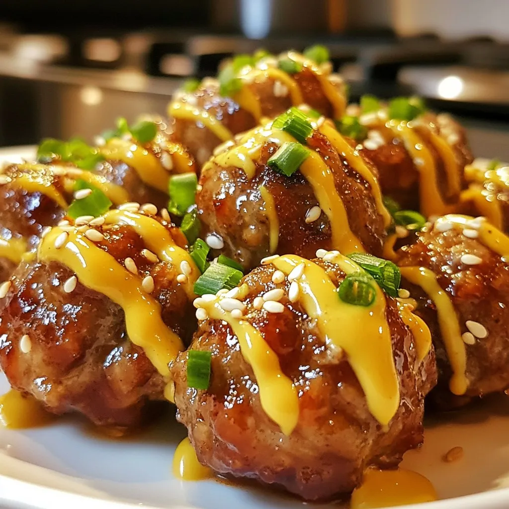 Korean BBQ Meatballs with Spicy Mayo Delight