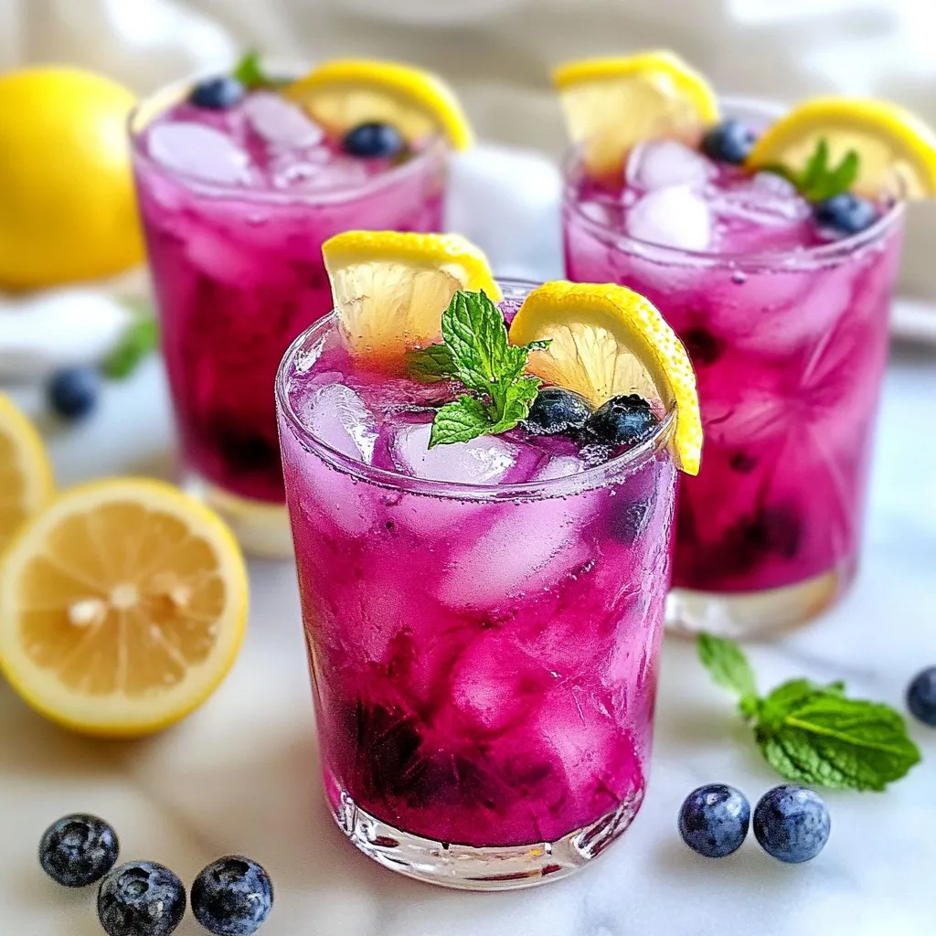 Blueberry Lemonade Mocktail Refreshing Summer Drink
