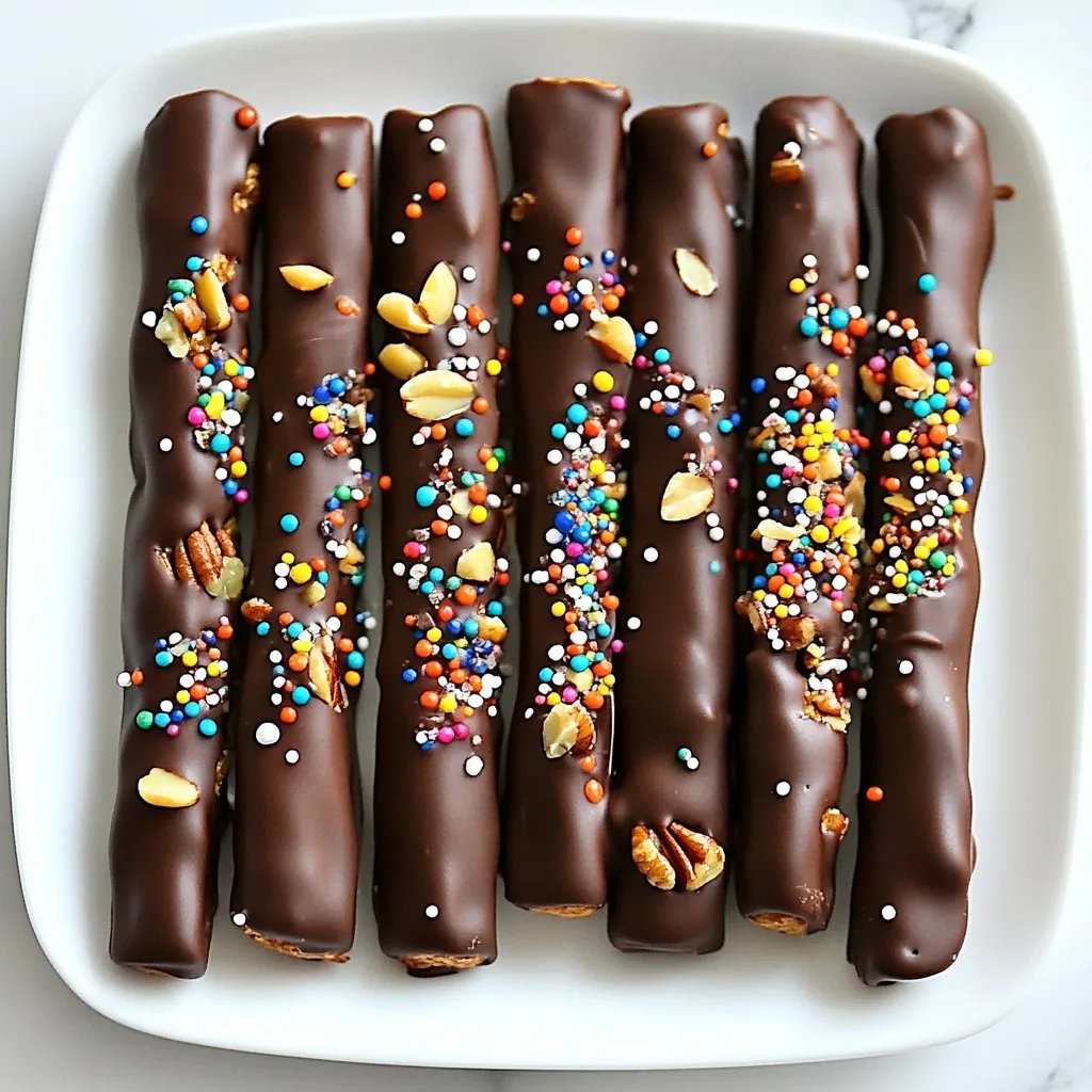 Chocolate Covered Pretzel Rods Irresistible Homemade Snack