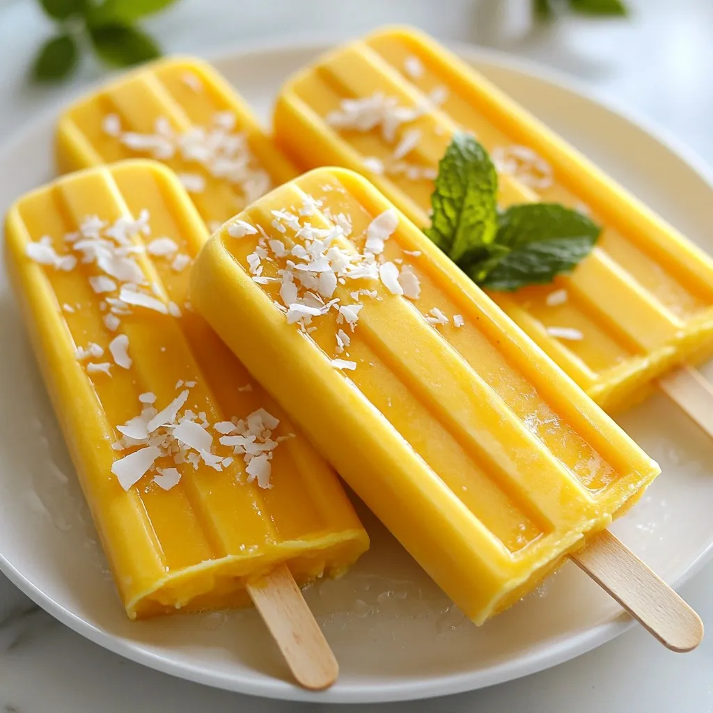 Coconut Mango Popsicles Refreshing Summer Treat