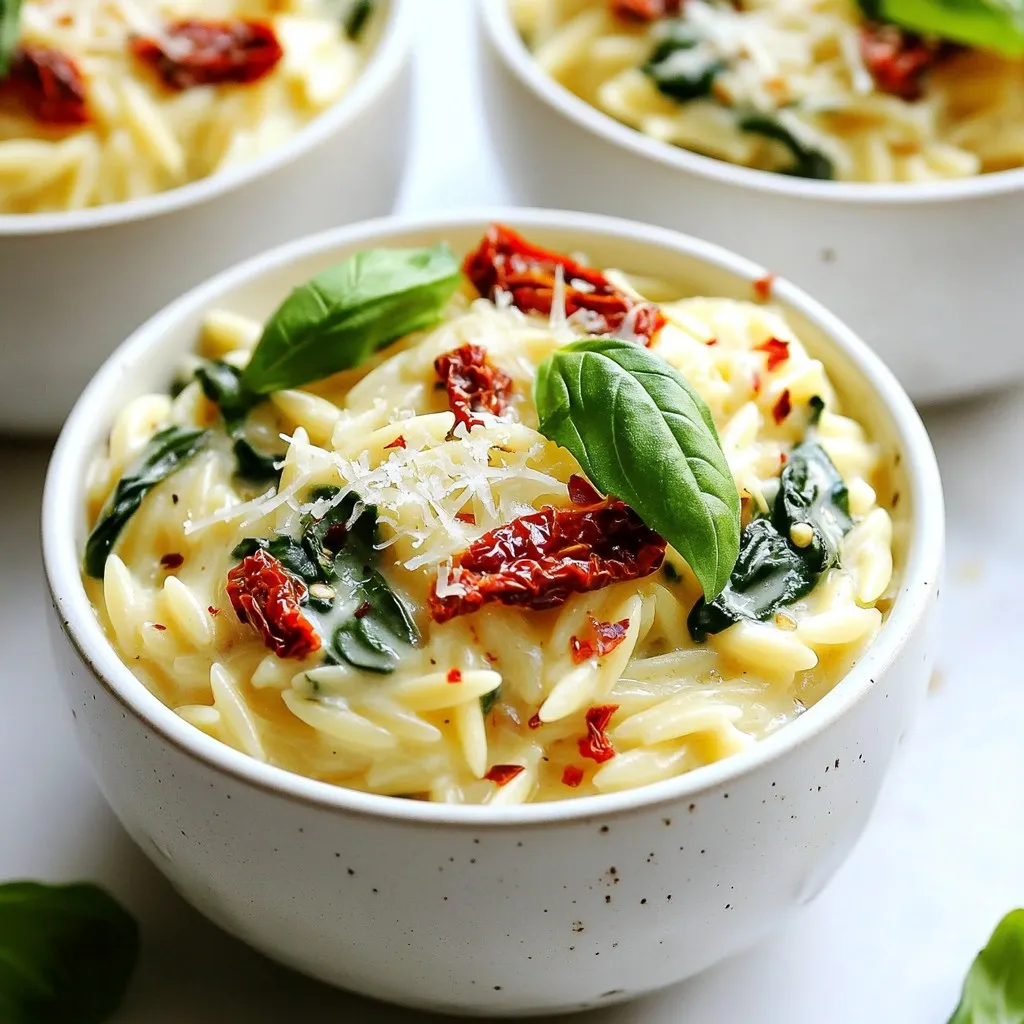 Creamy Sun Dried Tomato Orzo Flavorful and Easy Dish