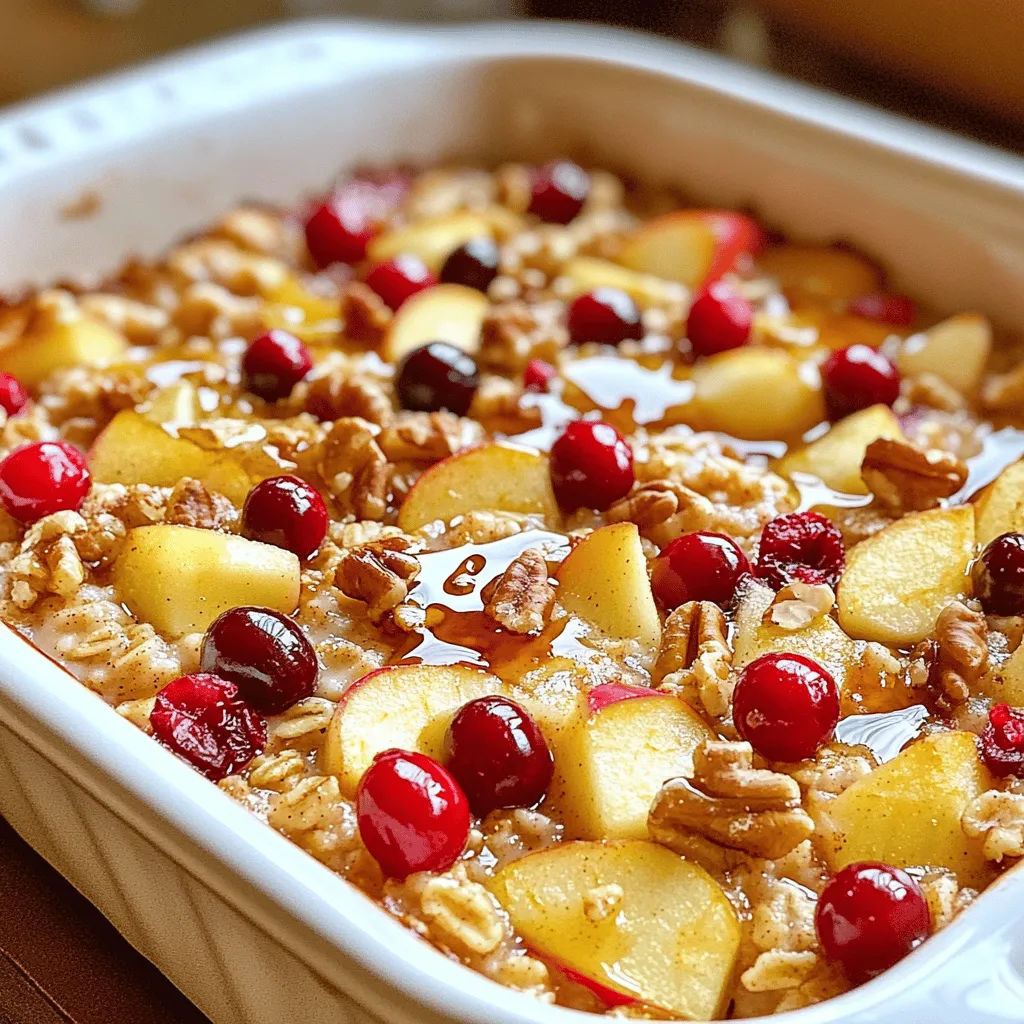 Apple Cranberry Oatmeal Breakfast Bake Delightful Dish