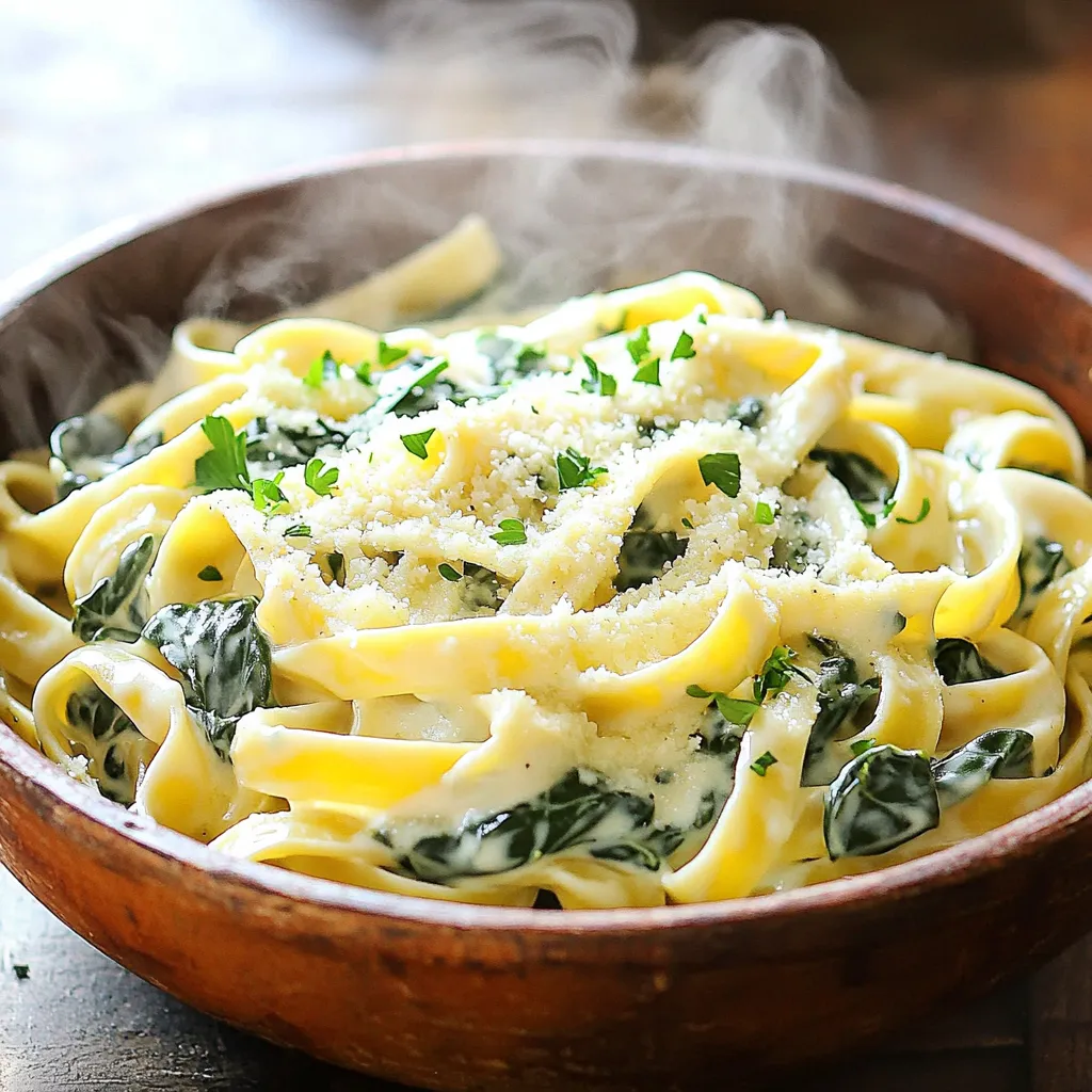 One-Pot Creamy Spinach Alfredo Pasta Delight