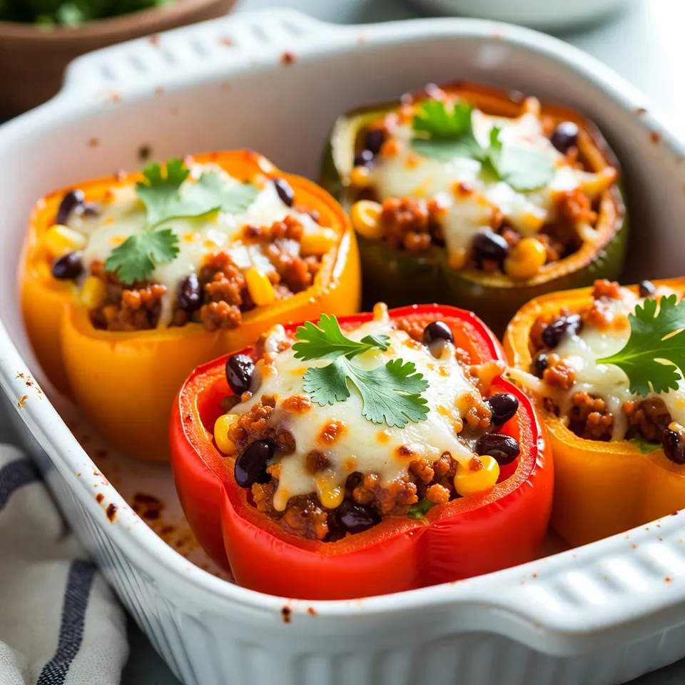 Cheesy Taco Stuffed Peppers Quick and Tasty Recipe