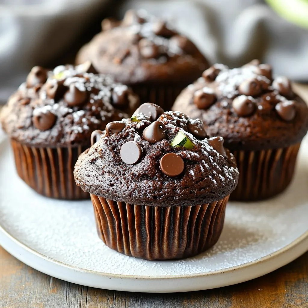 Double Chocolate Zucchini Muffins Deliciously Moist Treat