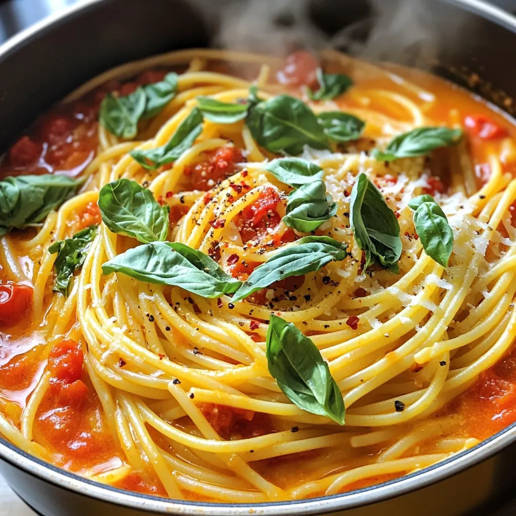 One Pot Spicy Tomato Basil Pasta Easy and Flavorful Meal
