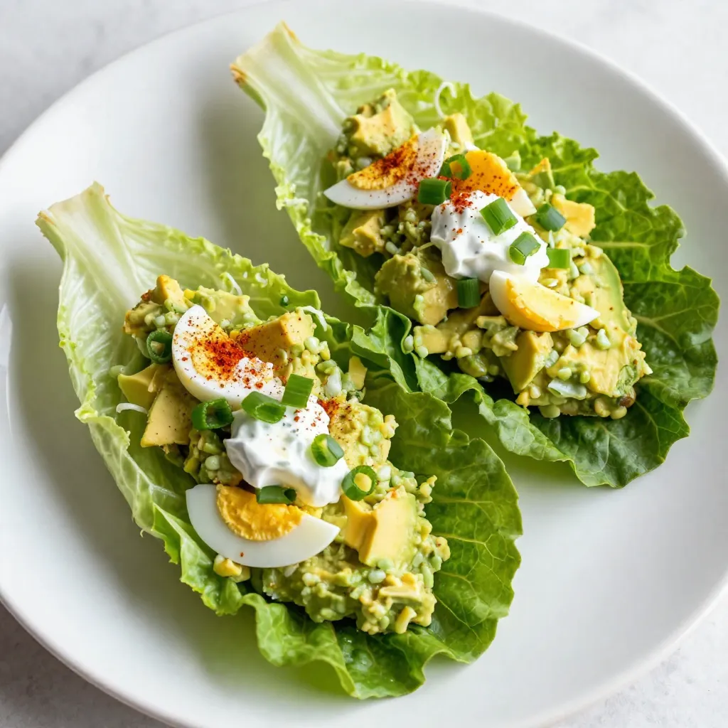Avocado Egg Salad Lettuce Wraps Tasty Low-Carb Meal
