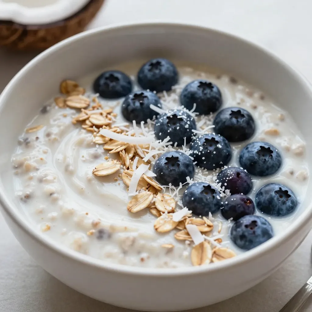 Blueberry Coconut Overnight Oats Healthy Breakfast Recipe