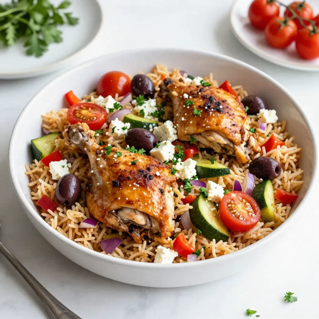 One-Skillet Greek Chicken and Rice Flavorful Meal