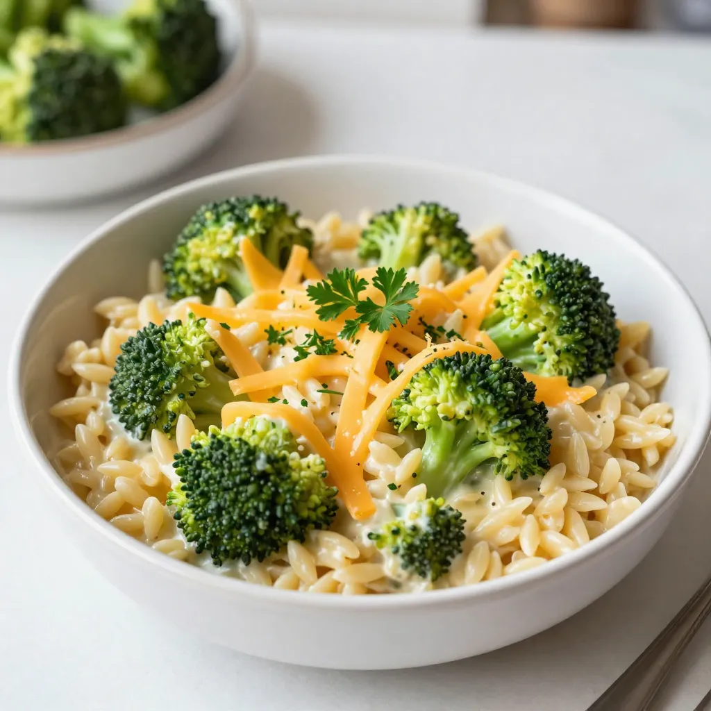 Creamy Broccoli Cheddar Orzo Flavorful Comfort Dish