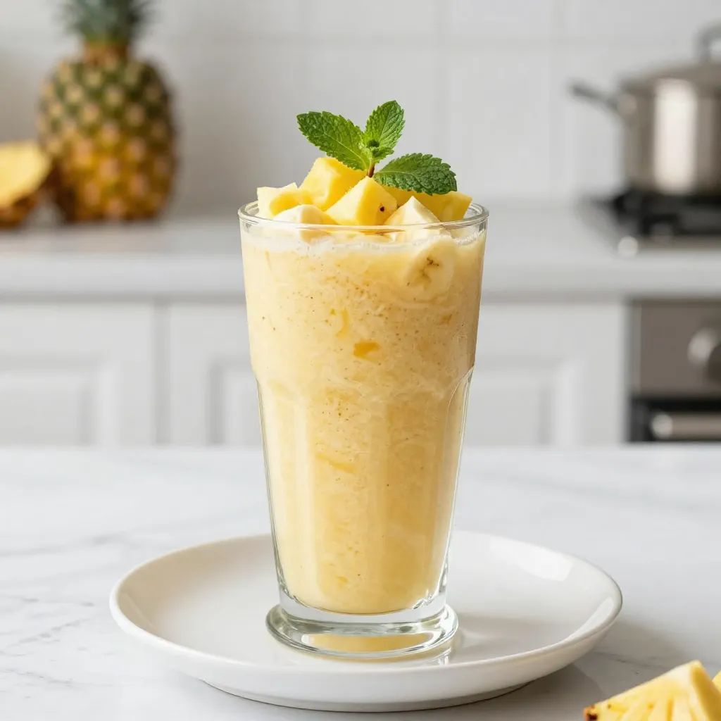 Tropical Pineapple Banana Smoothie Refreshing Drink