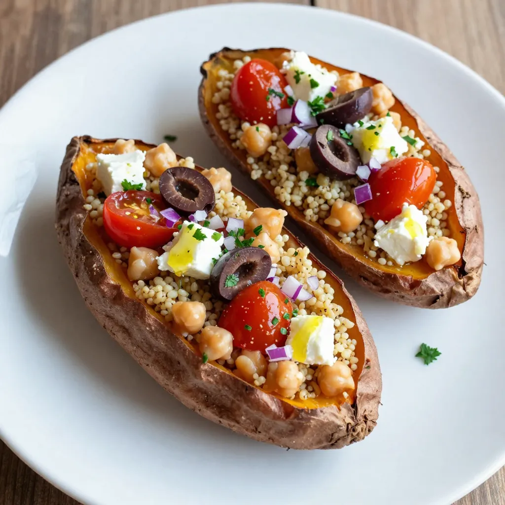 Mediterranean Stuffed Sweet Potatoes Flavorful Dish
