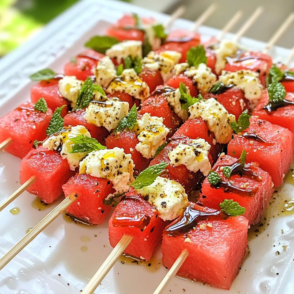 Watermelon Feta Mint Skewers Refreshing Summer Treat