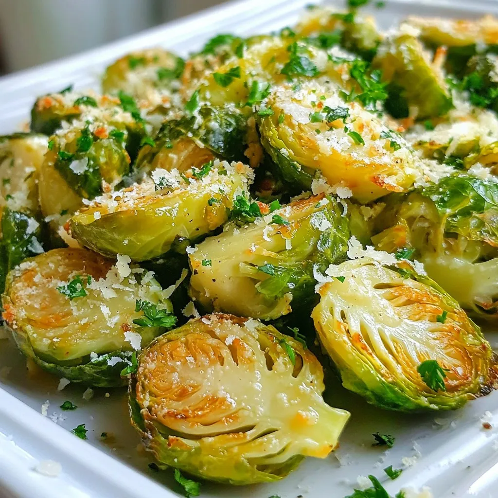 Roasted Garlic Parmesan Brussels Sprouts Delight