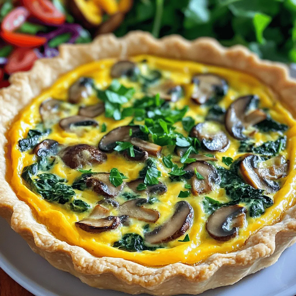 Spinach Mushroom Cheddar Quiche Savory and Nourishing