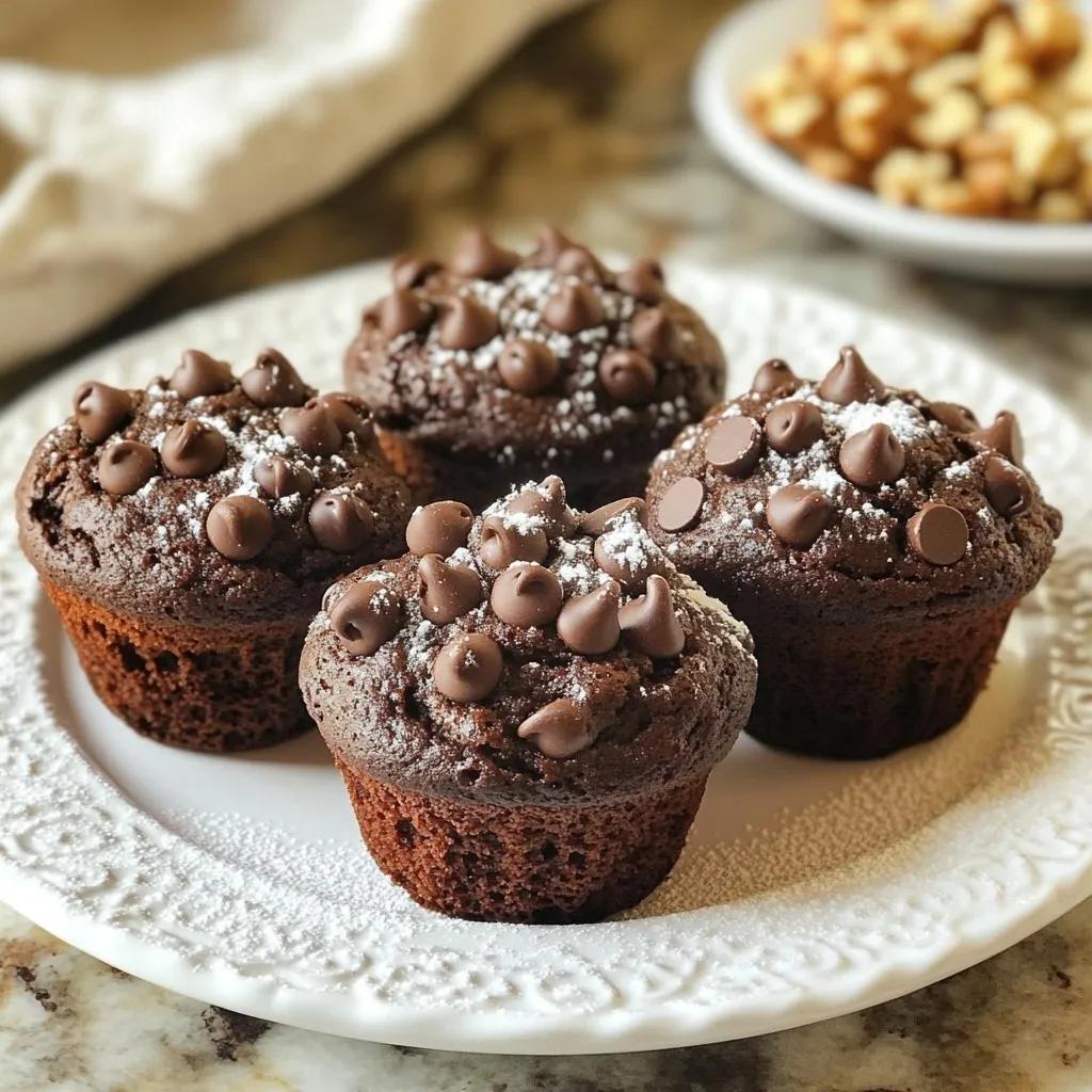 Double Chocolate Zucchini Muffins Moist and Delectable