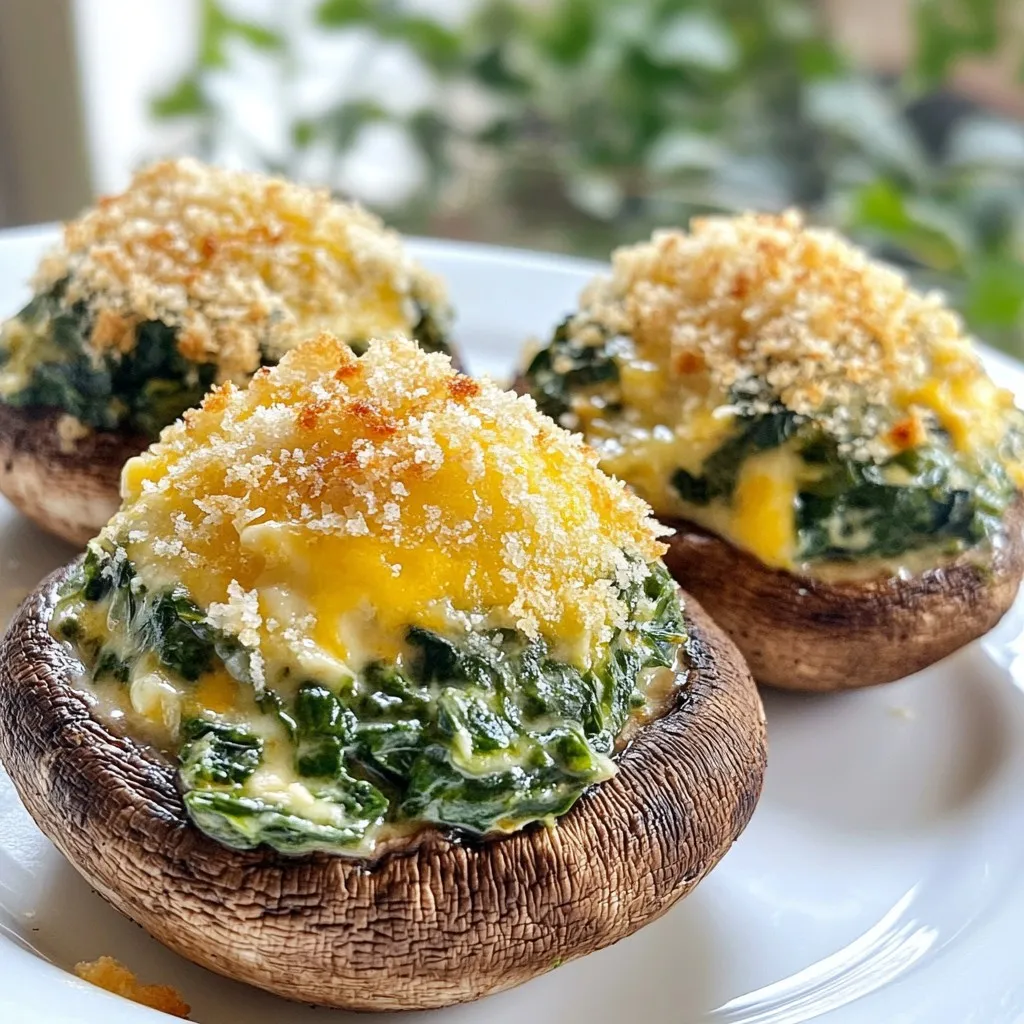 Cheesy Spinach Stuffed Mushrooms Tasty and Simple Recipe