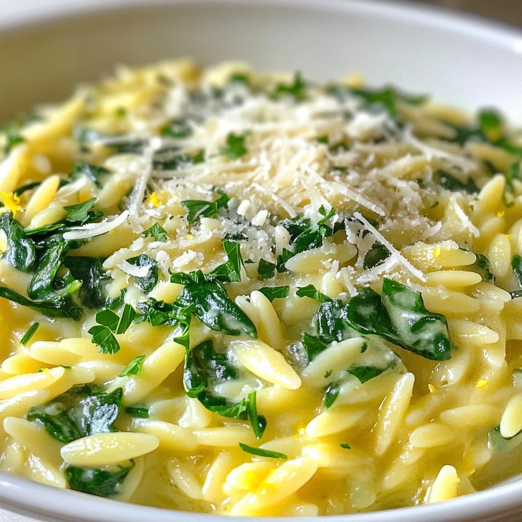 Creamy Garlic Spinach Orzo Tasty Comfort Food Recipe