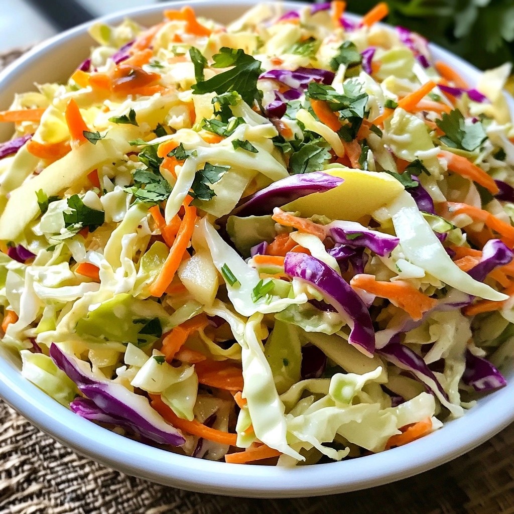 Tangy BBQ Coleslaw with Apple Slivers Refreshing Side