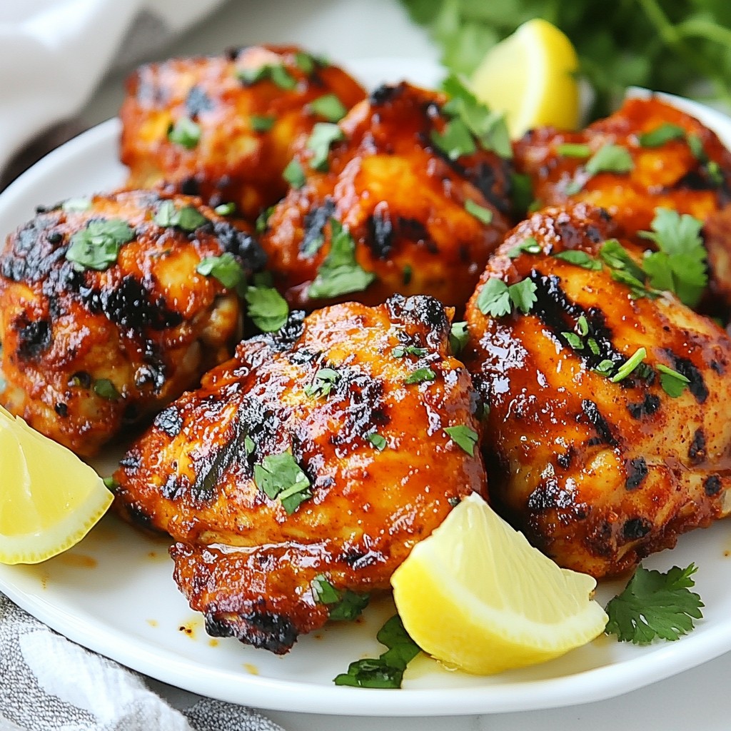 BBQ Grilled Tandoori Chicken Thighs Flavorful Recipe