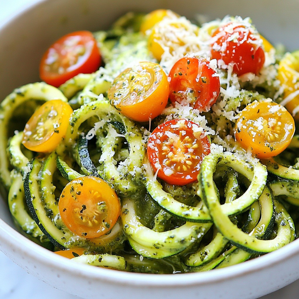 Pesto Parmesan Zucchini Noodles Quick and Tasty Recipe
