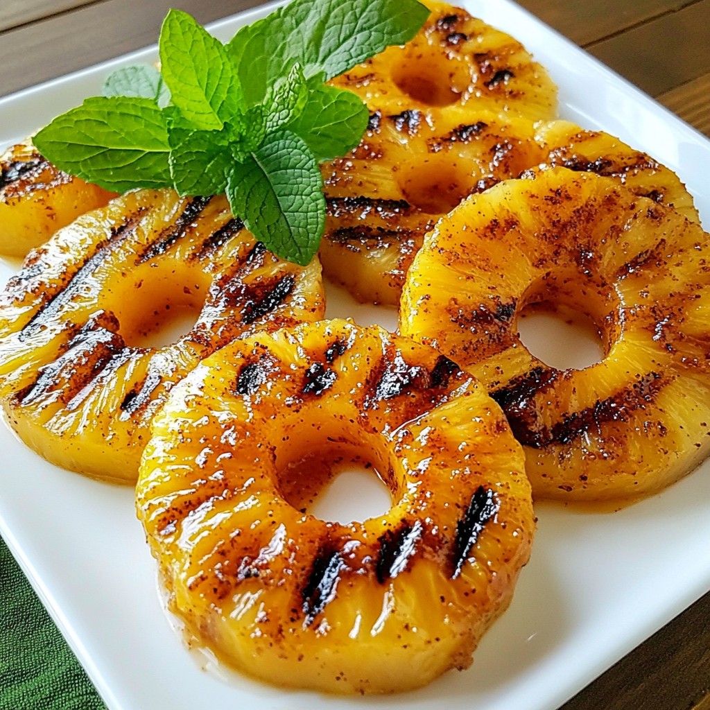Spicy BBQ Grilled Pineapple Slices Tasty Summer Treat