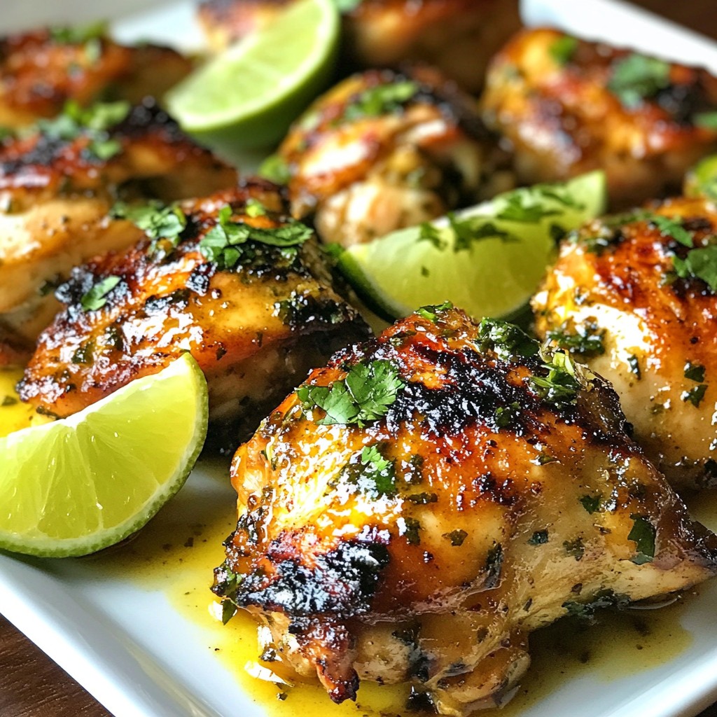 Spicy Grilled Lime Cilantro Chicken Thighs Delight