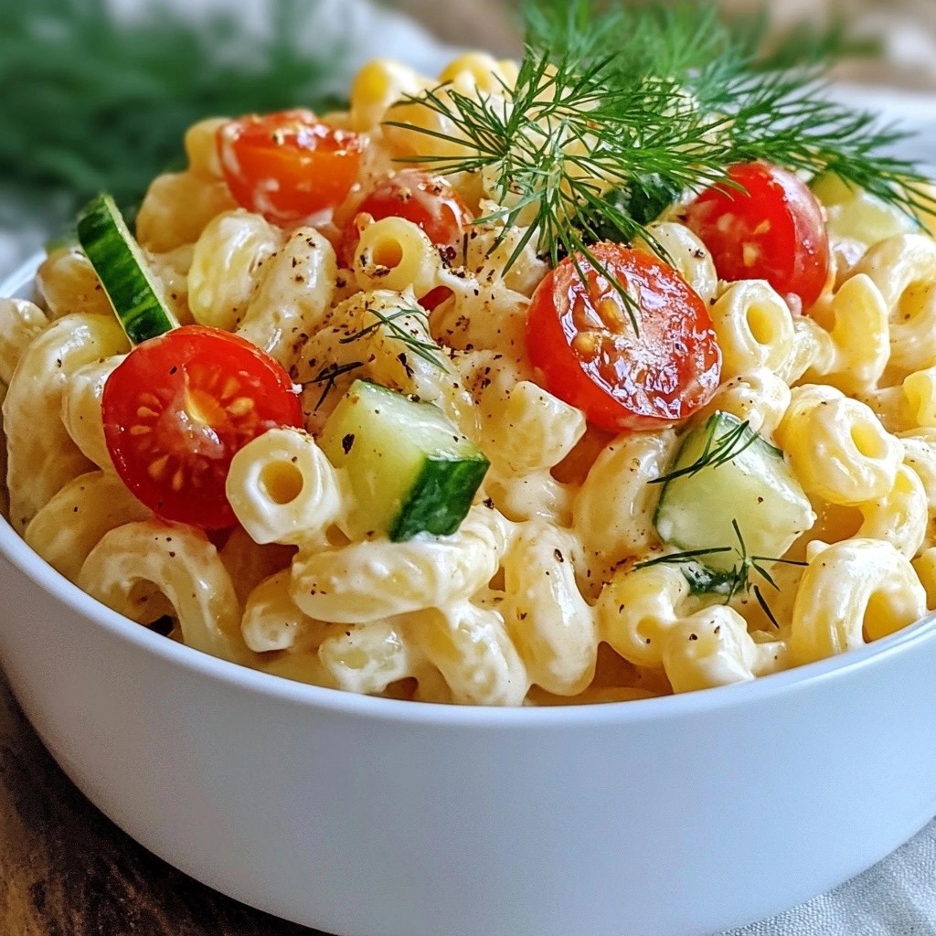 Creamy BBQ Macaroni Salad with Fresh Dill Delight