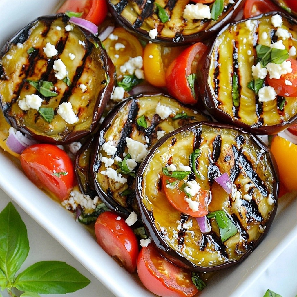 Grilled Mediterranean BBQ Eggplant and Tomato Salad Delight
