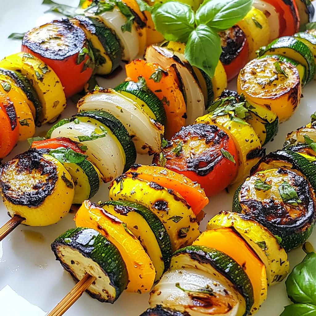 Charred Grilled Herb Zucchini Skewers Flavorful Delight