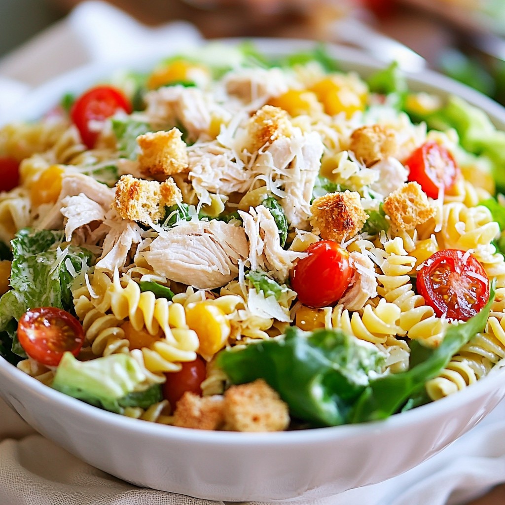 Chicken Caesar Pasta Salad Fresh and Flavorful Dish