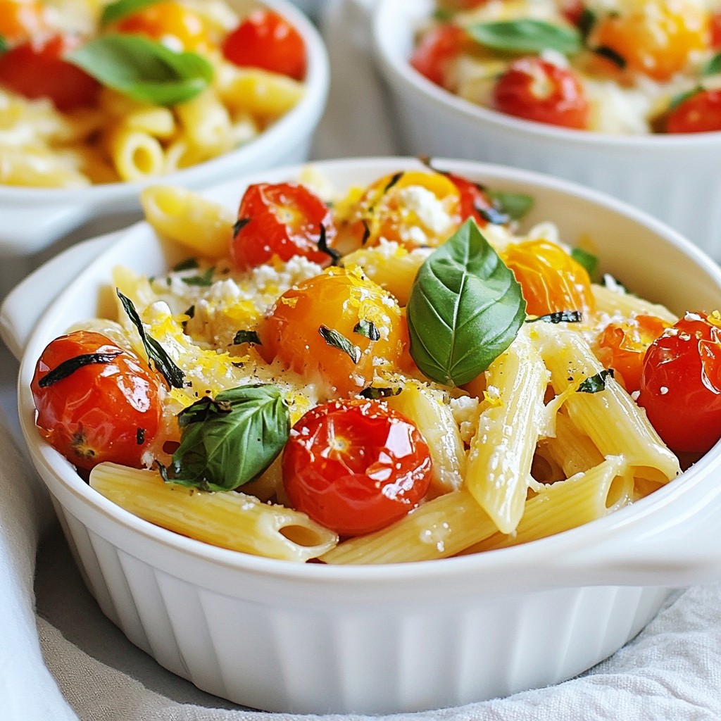 Baked Feta Pasta with Cherry Tomatoes Delightful Dish