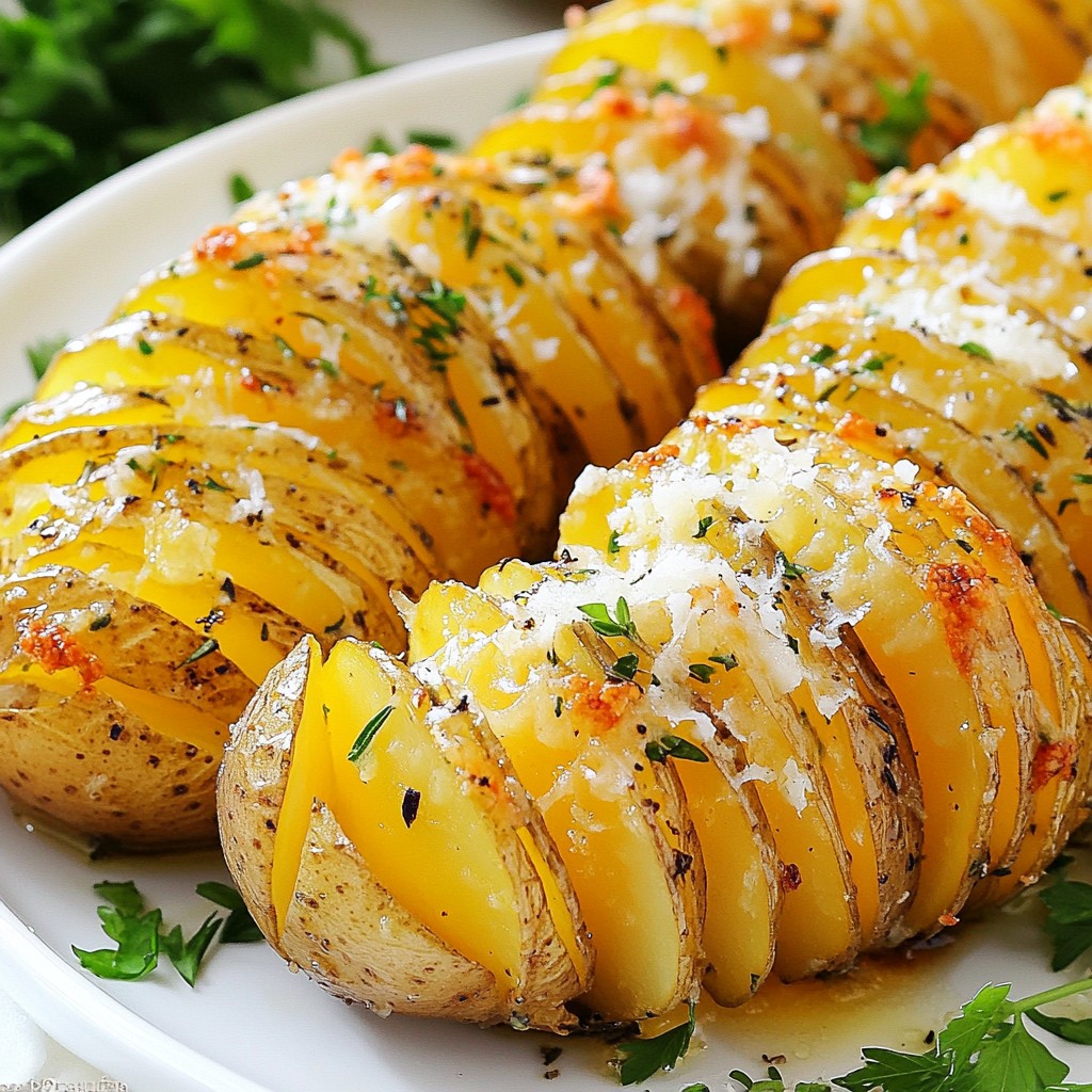 Herb Garlic Hasselback Potatoes Savory and Simple Dish