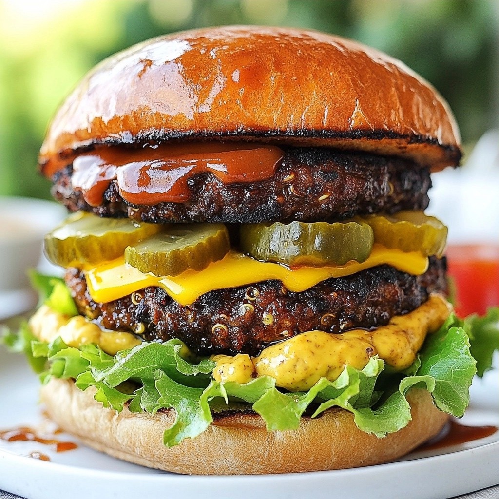 Grilled BBQ Veggie Burger with Garlic Aioli Delight