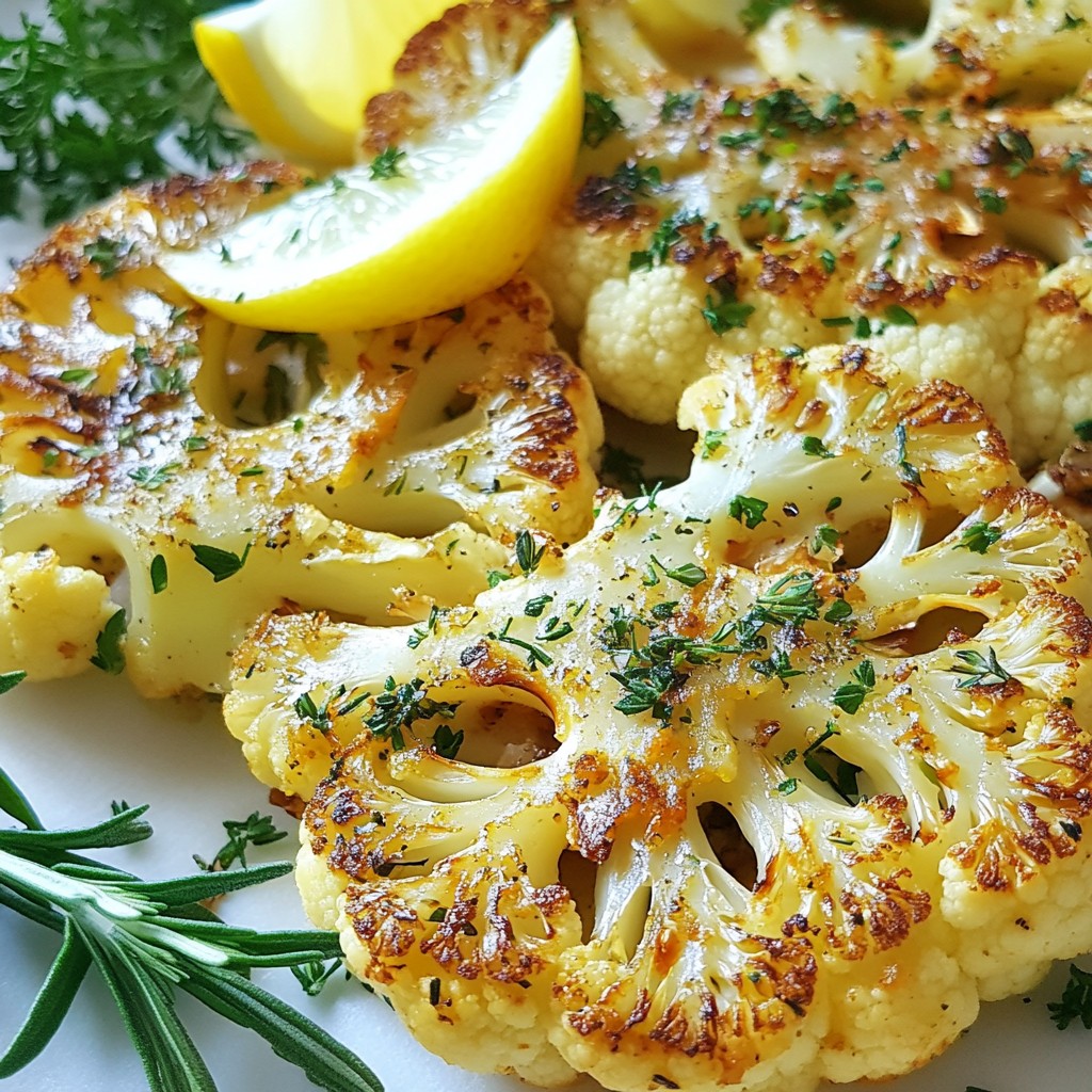 Herb Garlic Roasted Cauliflower Steaks Flavorful Dish