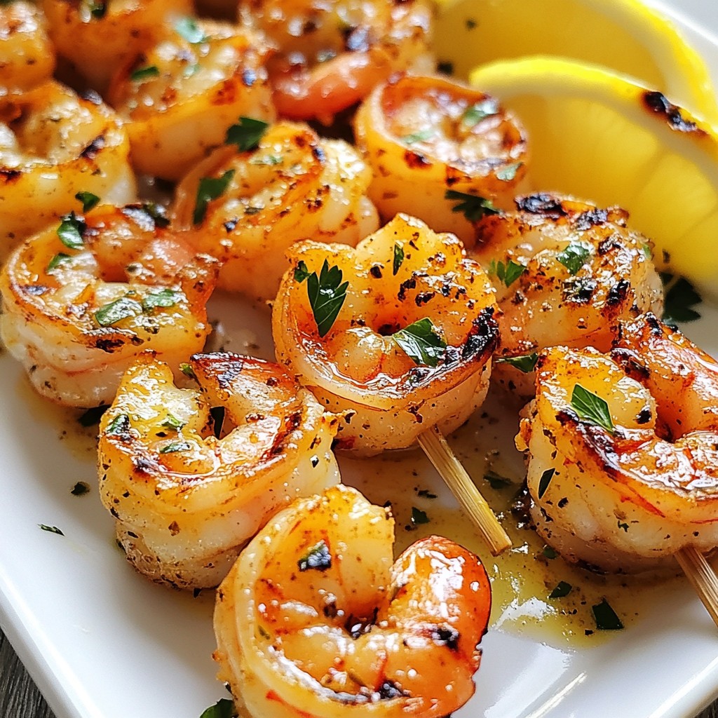 Lemon Garlic Shrimp Skewers Flavorful Grilled Delight