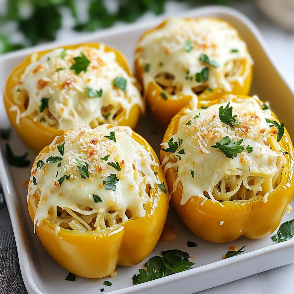 Chicken Alfredo Stuffed Peppers Delightful Meal Idea