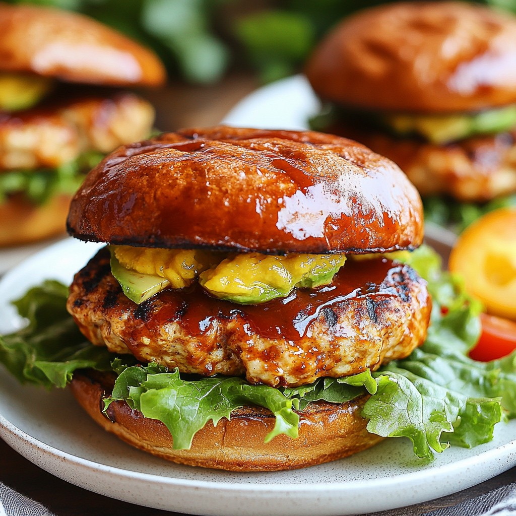 BBQ Turkey Turkey Bacon and Avocado Burgers Delight