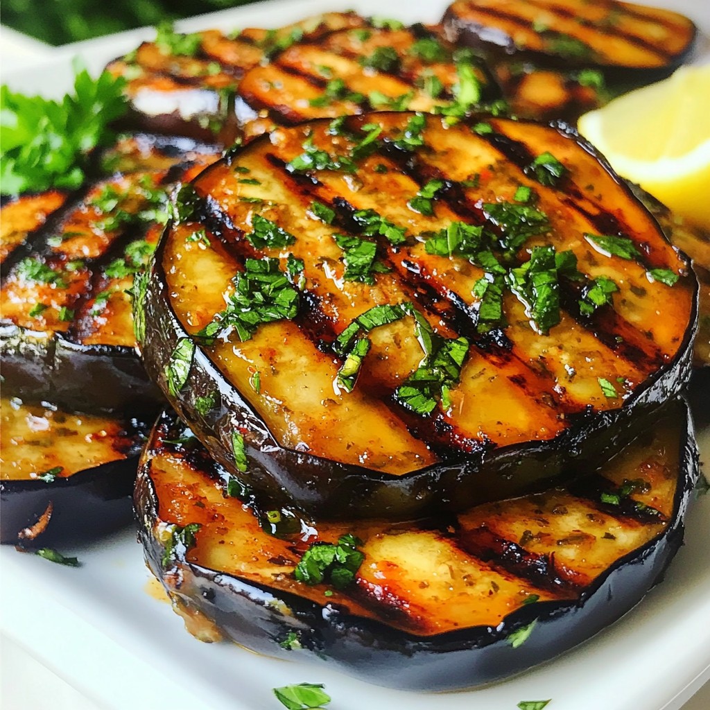 Grilled BBQ Eggplant with Herb Drizzle Delight