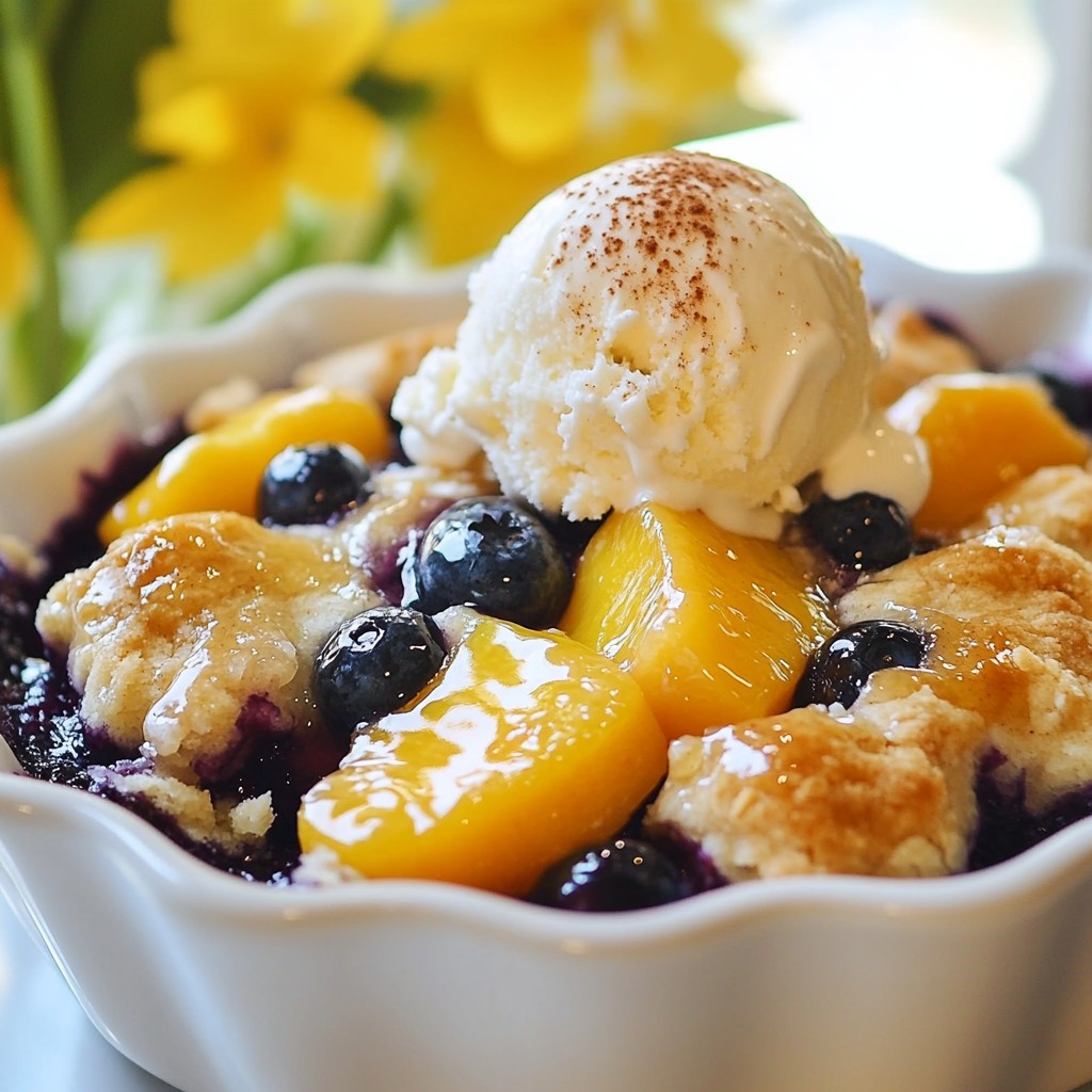 Blueberry Peach Cobbler Delicious and Easy Recipe