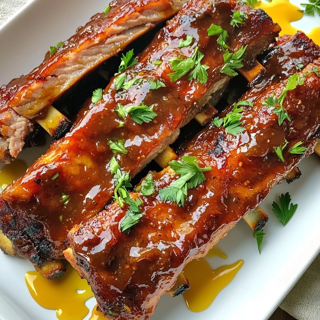 Sticky BBQ Turkey Ham Ribs with Sweet Glaze Recipe