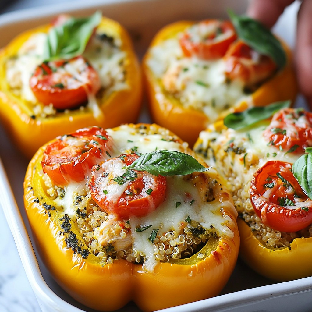 Pesto Chicken Stuffed Peppers Simple and Satisfying Meal