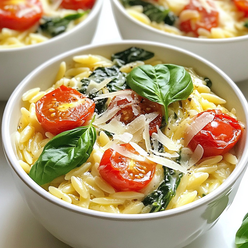 Creamy Tuscan Orzo with Spinach Simple and Tasty Dish