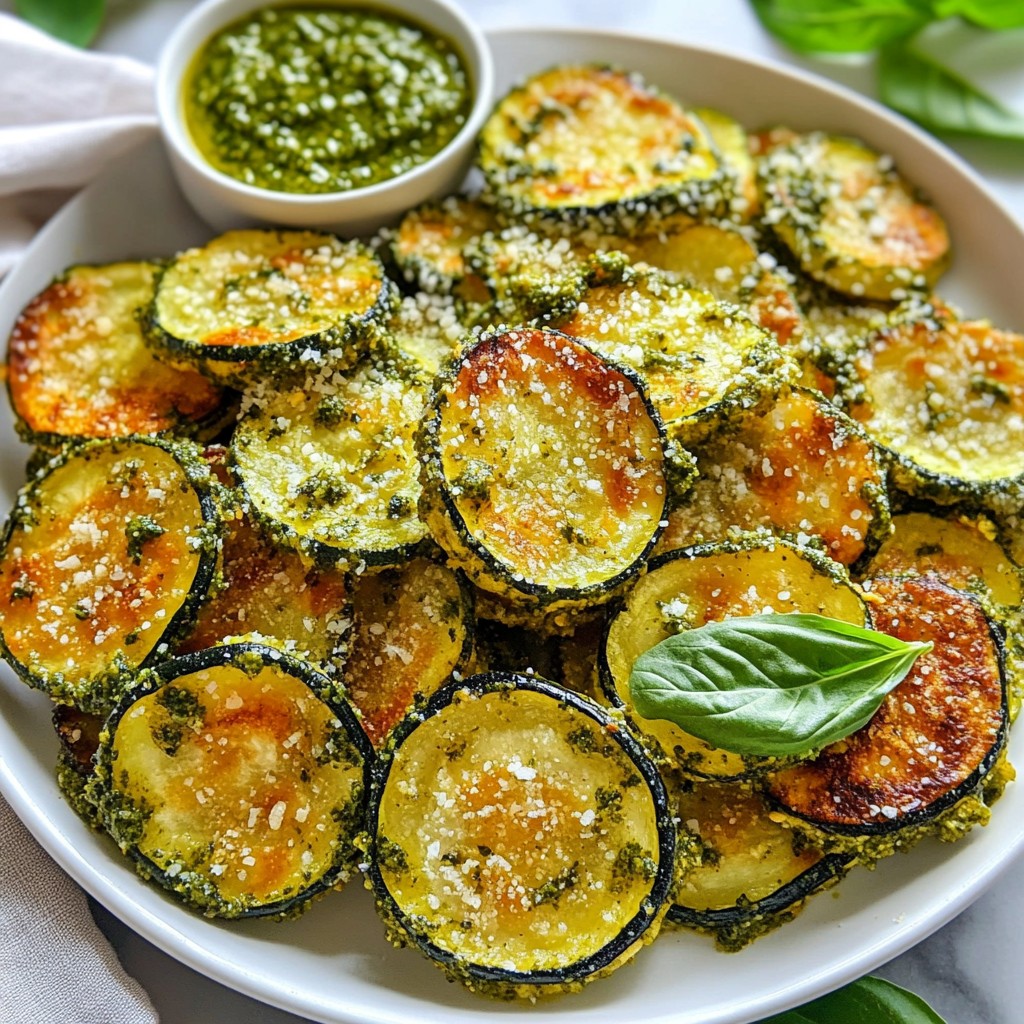 Pesto Parmesan Zucchini Chips Crunchy and Tasty Snack