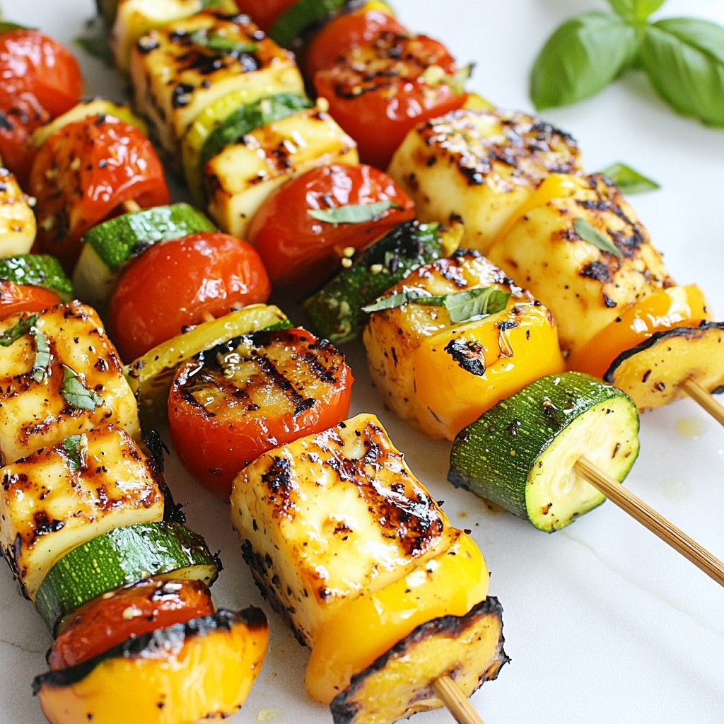 BBQ Grilled Halloumi and Tomato Skewers Delight