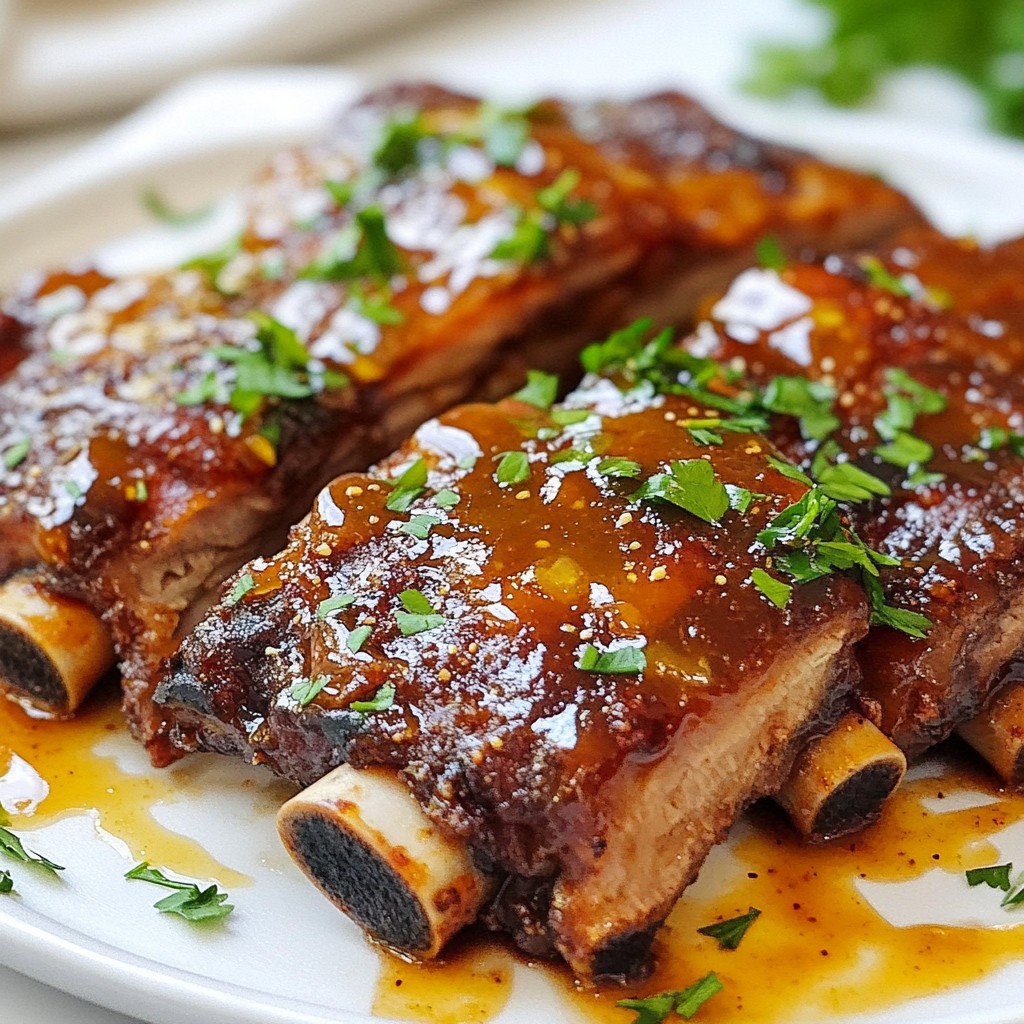 Honey Glazed Barbecue Beef Ribs Perfectly Tender Dish