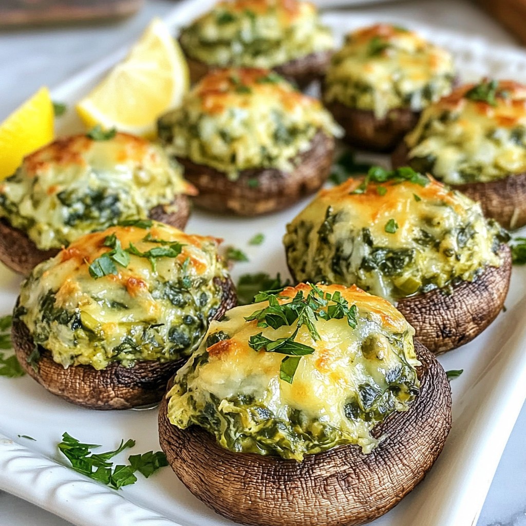 Spinach Artichoke Stuffed Mushrooms Flavorful Delight