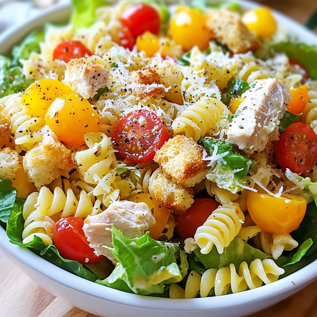 Savory Chicken Caesar Pasta Salad Quick and Easy Meal